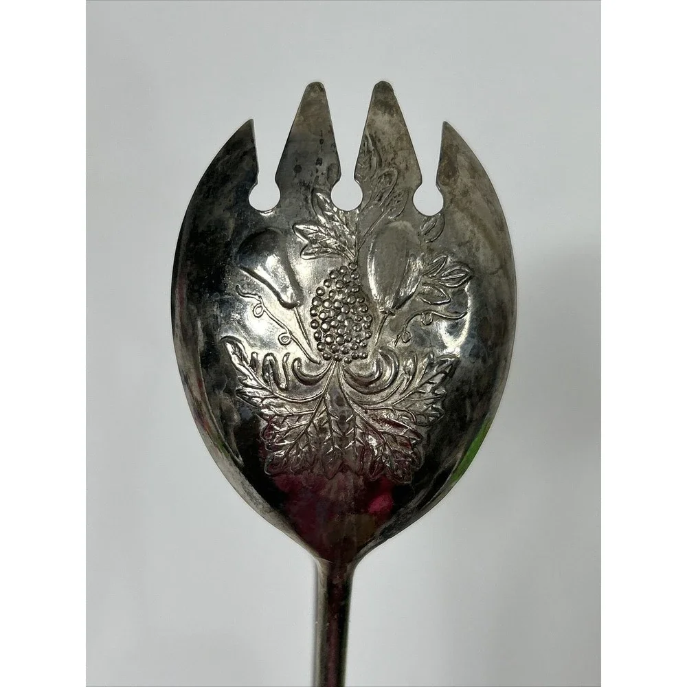 Vtg Leonard Silverplate Salad Pasta Tongs Made In Italy Scissor Style 8.5”